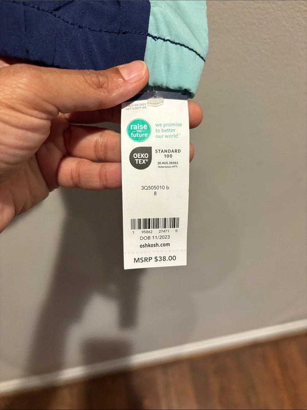 OshKosh B'gosh Navy & Light Blue Kids Zip-Up Jacket